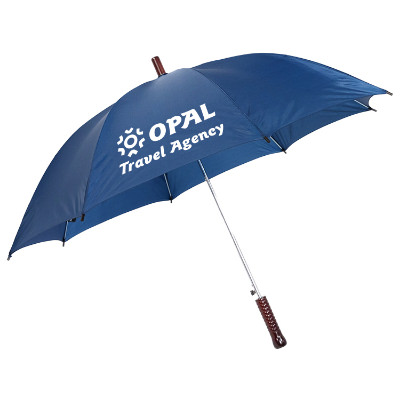 Navy shed rain pathfinder auto open stick umbrella with your unique logo.