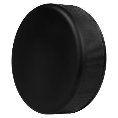 Foam black hockey puck stress ball blank.