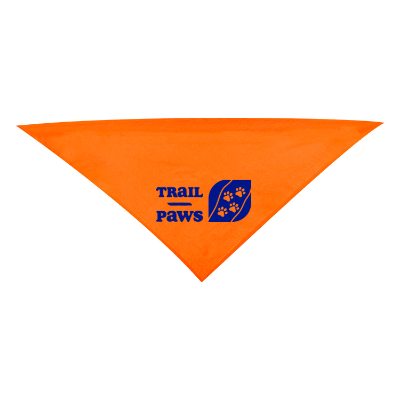 Yellow large triangle bandana with custom imprint.