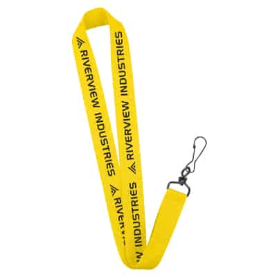 1 inch electric blue grosgrain polyester custom lanyard with black j-hook.