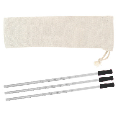 Blank black stainless steel straw kit 3 pack.
