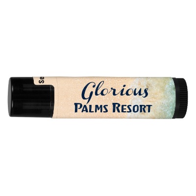 Black plastic lip balm with your branded logo.