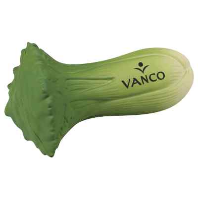 Foam celery stress ball with custom imprint. 
