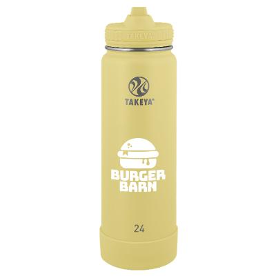 Canary stainless bottle with custom logo.
