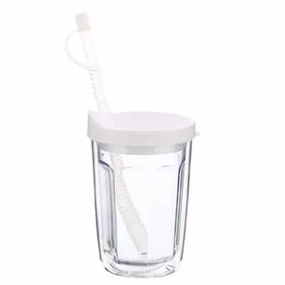 Arcylic clear with white tumbler blank in 14 ounces.