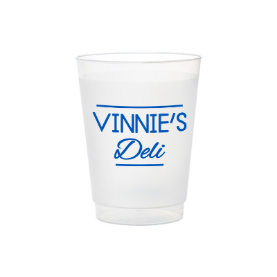 Durable plastic frosted plastic cup with custom logo in 10 ounces.