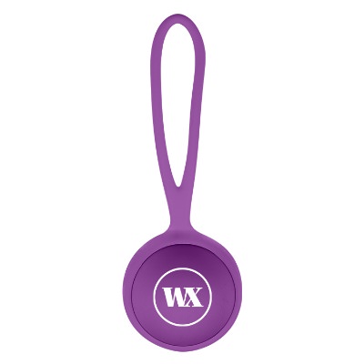 Plastic purple lip balm with silicone holder personalized with your brand.
