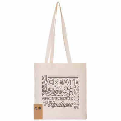 Natual cotton color tote with custom imprint.