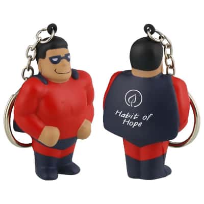 Foam hero stress reliever key ring branded.