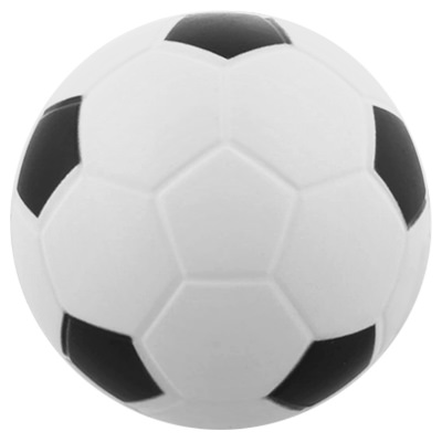 Blank black and white foam soccer stress ball.