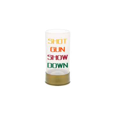 Arcylic yellow shot glass with custom full-color imprint in 1.5 ounces.