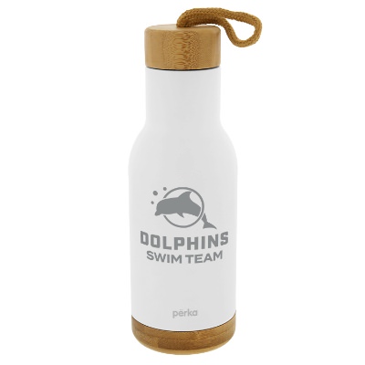 Stainless black water bottle with custom logo in 17 oz.