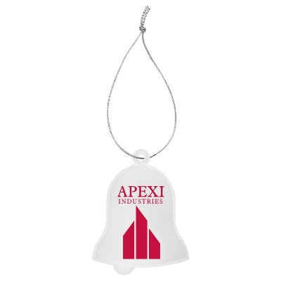Clear acrylic ornament with a personalized logo