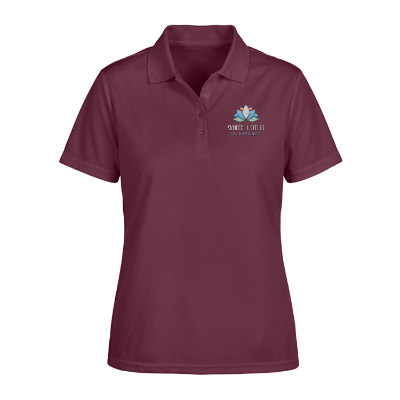 Maroon embroidered custom ladies' performance polo