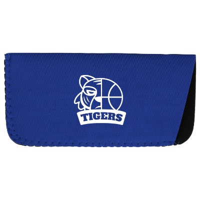 Neoprene sunglass pouch with personalized custom logo.