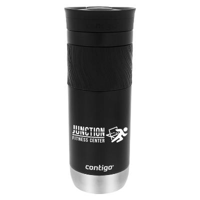Matte Black tumbler with custom logo.
