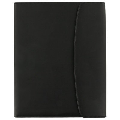 Polyurethane and leather black padfolio blank.