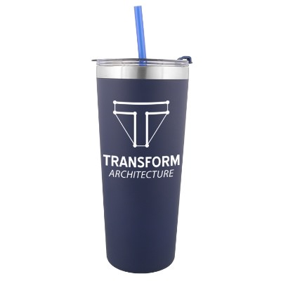 Stainless steel mint tumbler with custom print in 22 ounces.