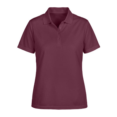 Blank maroon ladies' performance polo