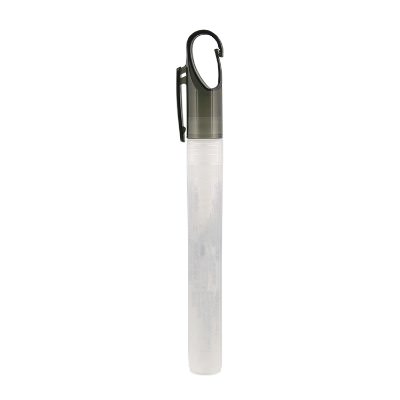 Plastic hand sanitizer with carabiner cap available in bulk.