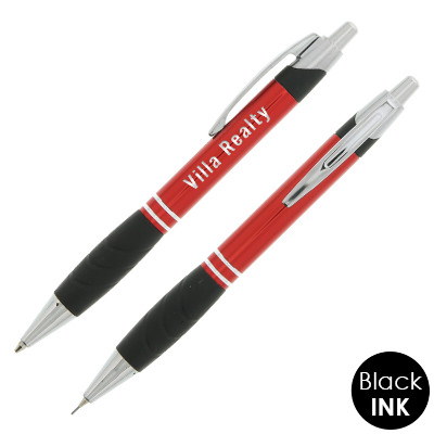 Red writing set with custom engraved writing set.