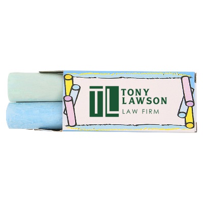 Cardboard 2 pack large chalk with promotional imprint.