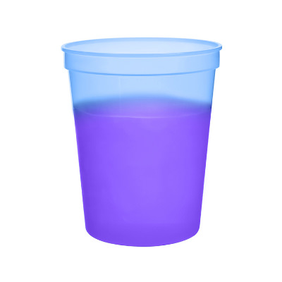 Plastic blue color changing stadium cup blank in 16 ounces.