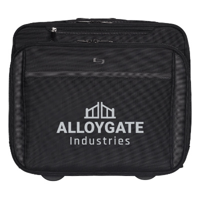 Black overnighter case with custom logo.
