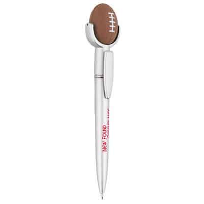 Foam and plastic football stress reliever pen top.