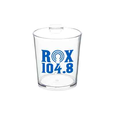 Arcylic clear shot glass with custom imprint in 2 ounces.