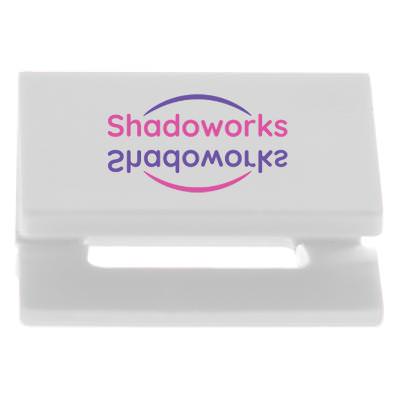 Full-color plastic white privacy cover branded.