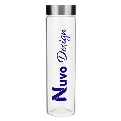 Glass sports bottle with custom logo in 20 oz.