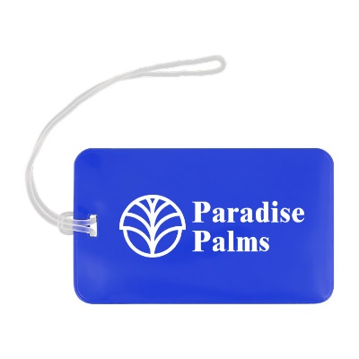 Exploration luggage tag with custom imprint.