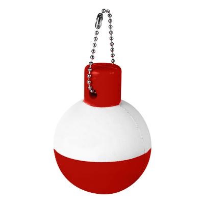 Plastic floating bobber keychain blank.