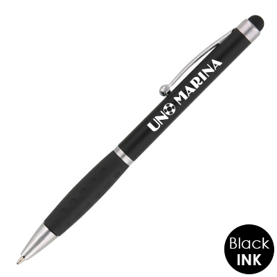 Plastic pen with stylus.