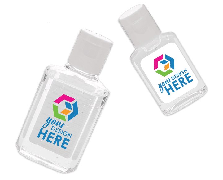 Promotional hand sanitizer gel with full-color logo