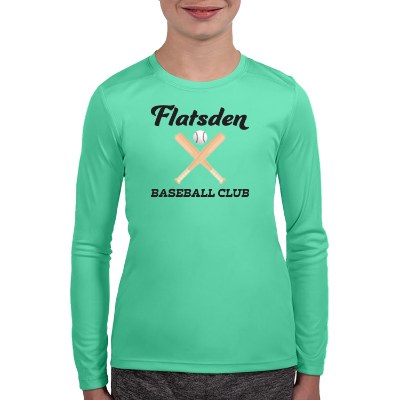 Full color bright seafoam long sleeve tee.