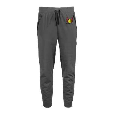 Personalized graphite jogger with full color imprint.