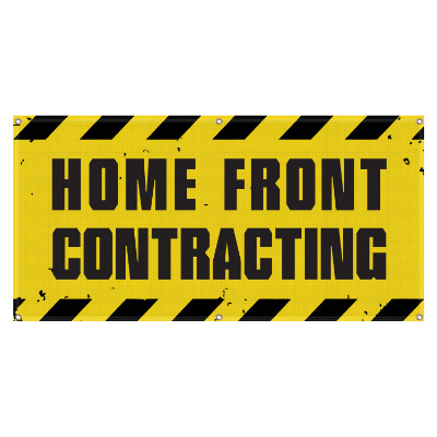 2 feet x 4 feet custom full-color imprinted 8 oz. mesh viny banner with grommets.