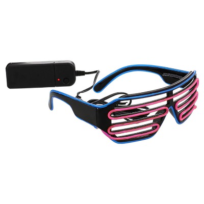 Plastic blue and pink EL wire slotted glow shades blank.