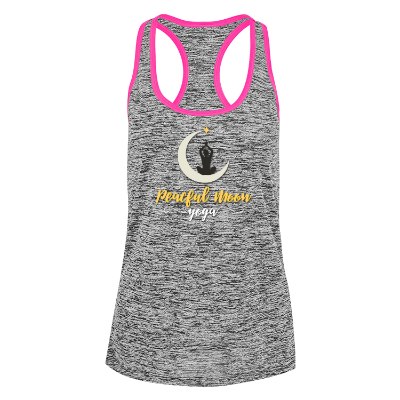 Custom full color logo on black electric with neon pink tank.