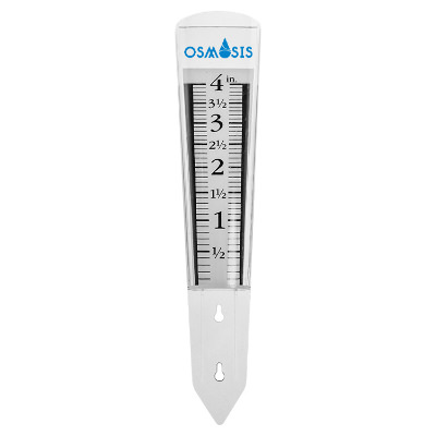 Plastic clear custom rain gauge.