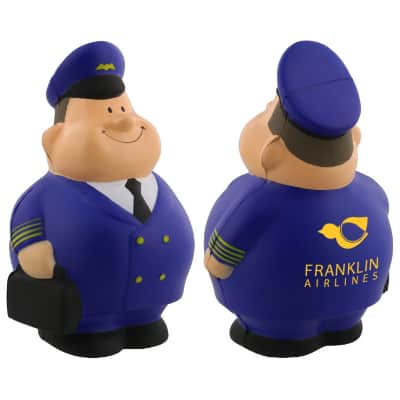 Foam pilot pete stress ball with promo.