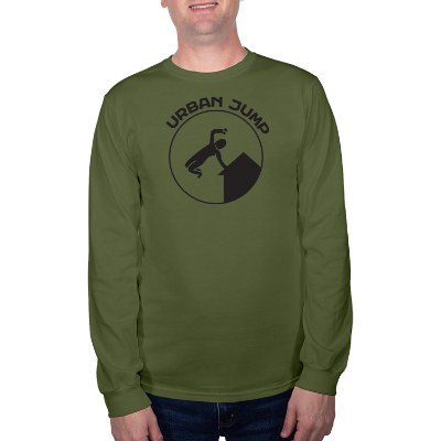 Custom olive long sleeve t-shiet with logo.