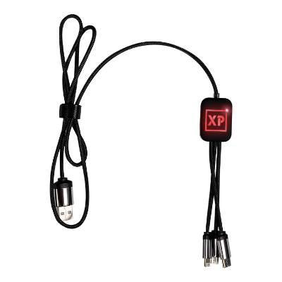 Engraved plastic red cable.