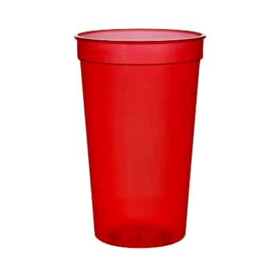 Plastic translucent blue stadium cup blank in 22 ounces.
