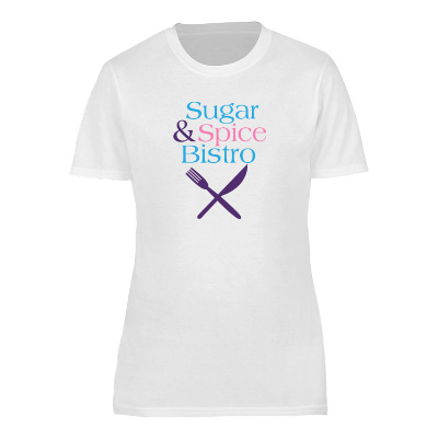Full color white imprinted short sleeve shirt.