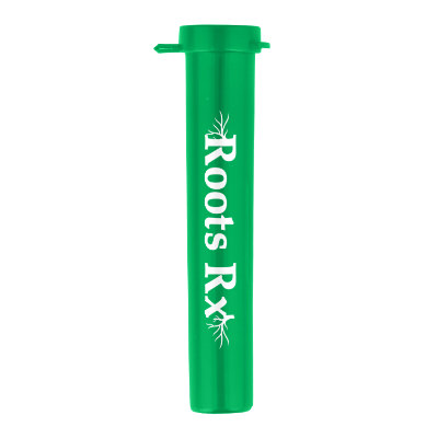 Green storage tube with custom imprint.