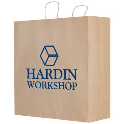 Kraft paper bag with custom logo.