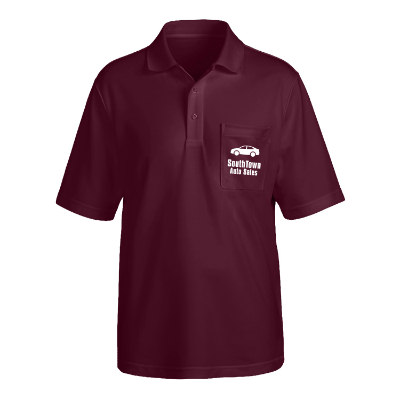 Customized maroon polo with pocket